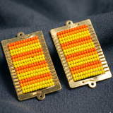 2 Pcs, 48x24mm Miyuki Beads Rectangle Connector and Earrings Components