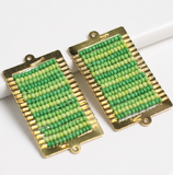 2 Pcs, 48x24mm Miyuki Beads Rectangle Connector and Earrings Components