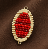 2 Pcs, 34x20mm Miyuki Beads Oval Connector and Earrings Components