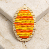 2 Pcs, 34x20mm Miyuki Beads Oval Connector and Earrings Components