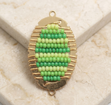 2 Pcs, 34x20mm Miyuki Beads Oval Connector and Earrings Components
