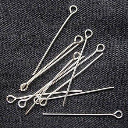 100 Pcs, 1.5 Inch  Eye Pins Silver For Jewellery Making