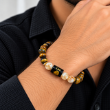 Leo Tiger Eye & Golden White Stone Zodiac Bracelet