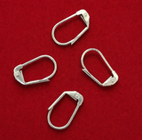 4 Pcs, 17x10mm Earring Hooks Silver
