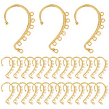 4 Pcs Alloy Ear Cuff Findings with 7 Horizontal Loop Ear Wrap Earring Hooks 58x35x2mm