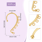 4 Pcs Alloy Ear Cuff Findings with 7 Horizontal Loop Ear Wrap Earring Hooks 58x35x2mm