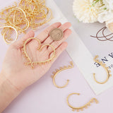 4 Pcs Alloy Ear Cuff Findings with 7 Horizontal Loop Ear Wrap Earring Hooks 58x35x2mm