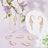 4 Pcs Alloy Ear Cuff Findings with 7 Horizontal Loop Ear Wrap Earring Hooks 58x35x2mm