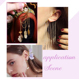 4 Pcs Alloy Ear Cuff Findings with 7 Horizontal Loop Ear Wrap Earring Hooks 58x35x2mm
