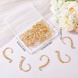 4 Pcs Alloy Ear Cuff Findings with 7 Horizontal Loop Ear Wrap Earring Hooks 58x35x2mm