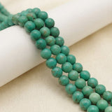 1 String 6-8mm Emerald Green Howlite Round Beads
