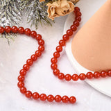 1 String Natural Carnelian Beads Strands Grade A Dyed Round 8mm