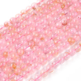 1 String Natural Rose Quartz Beads Round 10mm