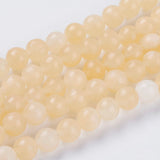 1 String Natural Topaz Jade Beads Strands Dyed Round Yellow 8mm