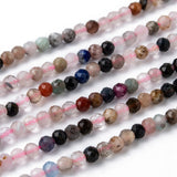 1 String Natural Mixed Stone Beads Strands Faceted Round 3x2mm