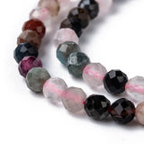1 String Natural Mixed Stone Beads Strands Faceted Round 3x2mm