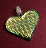 1 Pc, 1 Inch Heart Glass Pendant