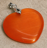 1 Pc, 1.5 Inch Heart Glass Pendant