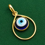 20mm, Evil Eye Brass Pendant Golden