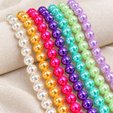 6mm, 32 Inch Colored Glass Pearl Beads Strings