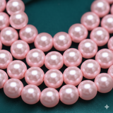 6mm, 32 Inch Colored Glass Pearl Beads Strings