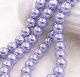 6mm, 32 Inch Colored Glass Pearl Beads Strings