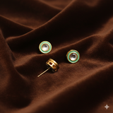 10 Pcs, 11mm Meenakari Kundan Earring Studs