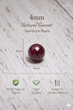 4mm Round Garnet Stone Beads Maroon