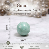 1 String 8mm Natural Amazonite Gemstone Beads