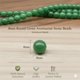 1 String, 8mm Round Green Aventurine Stone Beads
