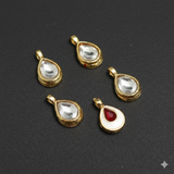 20 Pcs, 13x7mm Meenakari Drop Kundan Connectors