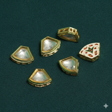 10 Pcs, 18x13mm, Kundan Connectors Golden