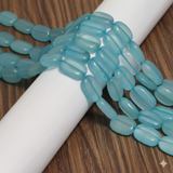 14x8mm Oval Jade Stone Beads Aqua