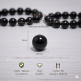 1 String 8mm Natural Black Tourmaline Gemstone Beads