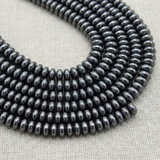 1 String Hematite Beads Disc Black 4x2mm