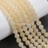 1 String Natural Topaz Jade Beads Strands Dyed Round Yellow 8mm