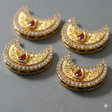 22x18mm, Kundan Chandbali Earrings Components & Connectors Golden