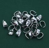 20 Pcs, Brass Rhodium Plated Pinch Bails