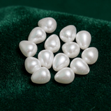 50 Pcs, 9mm White One Side Hole Drop Acrylic Pearl Beads