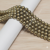 1 String 8mm Golden Hematite Gemstone Beads