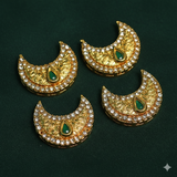 22x18mm, Kundan Chandbali Earrings Components & Connectors Golden