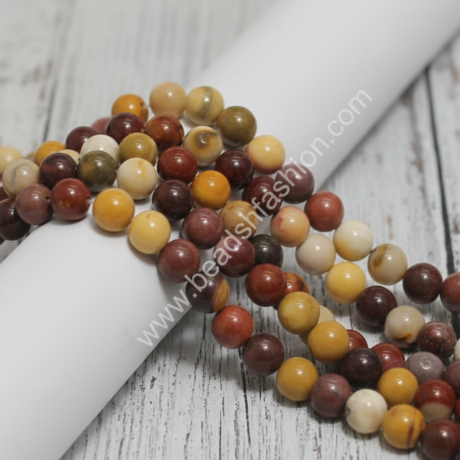 Natural Shoushan Stone Round Beads – 10mm – For Jewelry Making Necklace Bracelet – Gem-inside