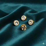 10 Pcs, 11mm Meenakari Kundan Earring Studs