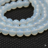 4mm, Round Opalite Beads Strands, Grade AA, White