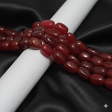 14x8mm Oval Jade Stone Beads Red