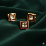 10 Pcs, 11mm Meenakari Kundan Earring Studs