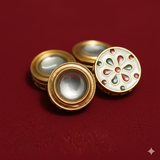 10 Pcs, 15mm, Kundan Connectors Golden