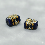 5 Pcs, 14x10mm Handpainted Kundan Work Tumble Beads