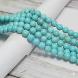 1 String 8mm Natural Turquoise Firoza Gemstone Beads
