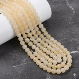 1 String Natural Topaz Jade Beads Strands Dyed Round Yellow 8mm